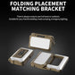 Foldable camping light set with dual lamp heads and matching bracket, tan body