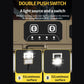 Camping light control area with two switch icons and adjustable brightness dials, tan