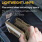 Foldable camping light stored in a compact bag, tan casing with control buttons