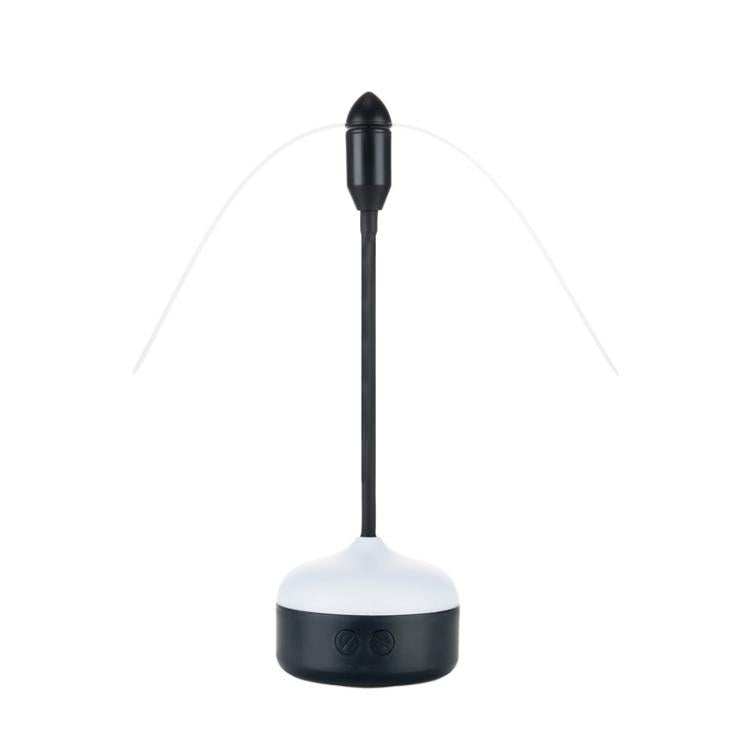 Mosquito repellent fan lamp with black pole and white circular base