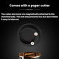 Electric bottle opener with magnetic paper cutter cover, black round base