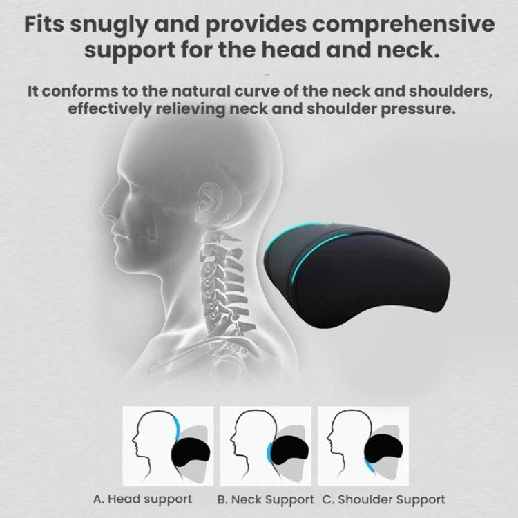 Leather seat neck pillow with contoured support for head and neck