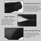Leather seat neck pillow with adjustable elastic band and zipper detail