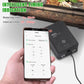 Black WiFi misting system controller with smartphone timer schedule