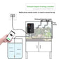 WiFi misting system controller connected to tubing with phone remote shown