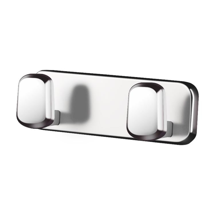 Light silver alloy adhesive storage hook bar with two end hooks for car interior
