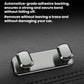Light silver alloy adhesive storage hooks on textured surface, two end pegs