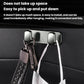 Light silver adhesive hooks holding keychains and lanyards on car seat