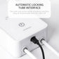 White WiFi irrigation controller with tube interface and inlet/outlet ports
