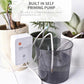 White WiFi smart irrigation controller connected to self-priming pump setup