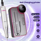 Handheld rechargeable nail file with LCD speed display and included grinding bit set