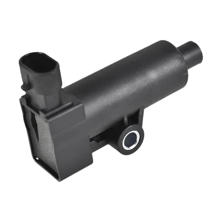 Black motorcycle ignition coil with side bracket and rubber boot