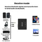 Black Bluetooth audio receiver module for wired speakers, with cable connection