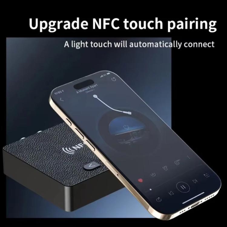 Bluetooth audio receiver with NFC touch pairing and nearby smartphone