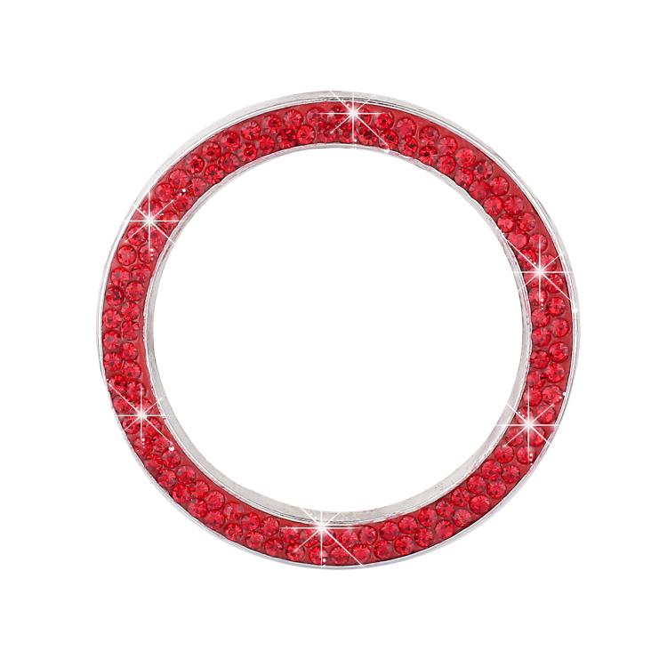 Red rhinestone trim ring sticker with glittering circular bezel