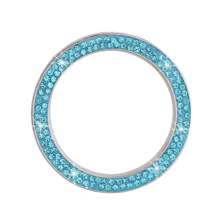 Blue rhinestone trim ring sticker with sparkly circular bezel