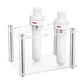 Acrylic square rack with stainless legs holding six Cirkul bottles