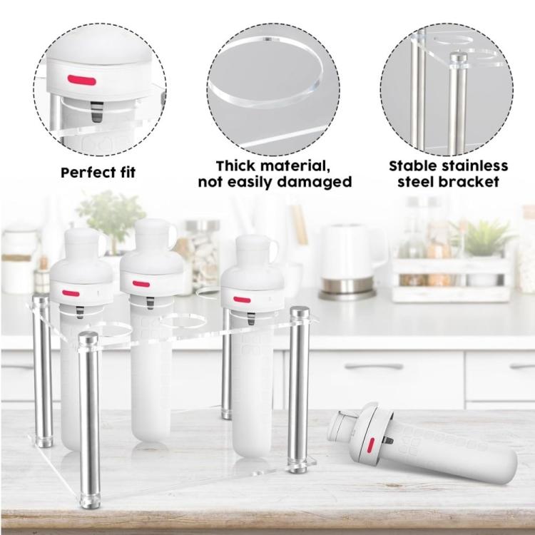 Acrylic rack with stainless steel bracket posts, secure and thick base