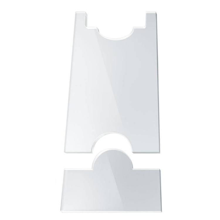 Clear acrylic sofa leg protective pad, curved cutout design