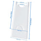 Clear acrylic sofa leg protective pad with size measurements diagram