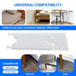 Clear acrylic sofa leg protective pad set shown with universal compatibility layout