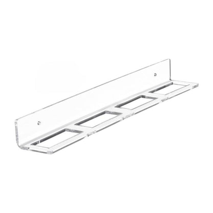 Clear acrylic wall mount hockey puck storage rack with rectangular slots