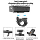 Tool-free quick-release bike headlight with handlebar clamp and mounting steps