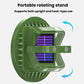 Solar camping light with rotating stand for upright or hook-type use
