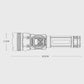 Black flashlight size diagram: 18.9cm length and 5.3cm head diameter