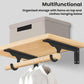 Heavy-duty triangular wall-mounted shelving support brackets, black, with hanging hook