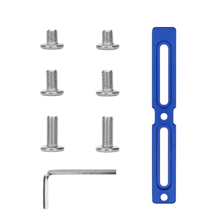 Blue short bike water bottle cage hole adjuster bar