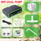 WiFi dual-pump irrigation controller kit with 15 m hose, tee joints, USB cable, filters