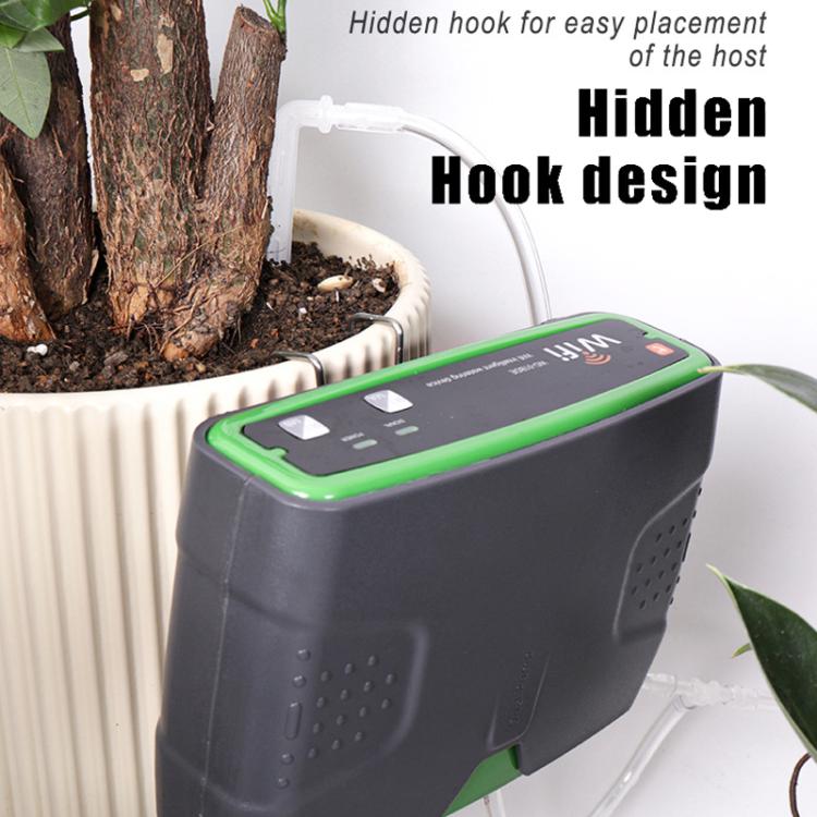 Dual-pump WiFi watering controller with hidden mounting hook for easy placement