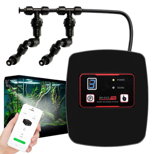 WiFi terrarium automatic misting system controller with dual nozzle tubes and phone control