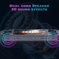 Gray portable handheld game console with dual horn speaker grille and 4-inch display