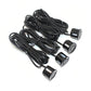 Four round parking sensors with black cables for car reversing radar system