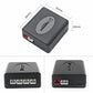 Black control module for car reversing radar with front ports and red indicator light