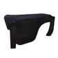 Black motorcycle neck protector with side strap and partial zipper opening