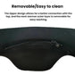 Black padded neck protector with visible zipper along the front edge