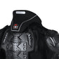 Black neck protector collar with white trim and small red logo patch