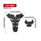 Motorcycle fuel tank sticker, black carbon-fiber emblem set with size layout