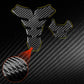 Motorcycle fuel tank sticker, black carbon-fiber emblem set with close-up texture