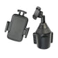 Universal car cup holder phone mount with textured phone cradle and cup holder base