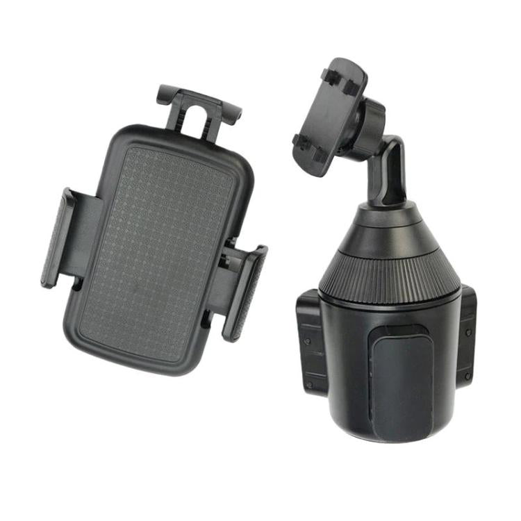 Universal car cup holder phone mount with textured phone cradle and cup holder base