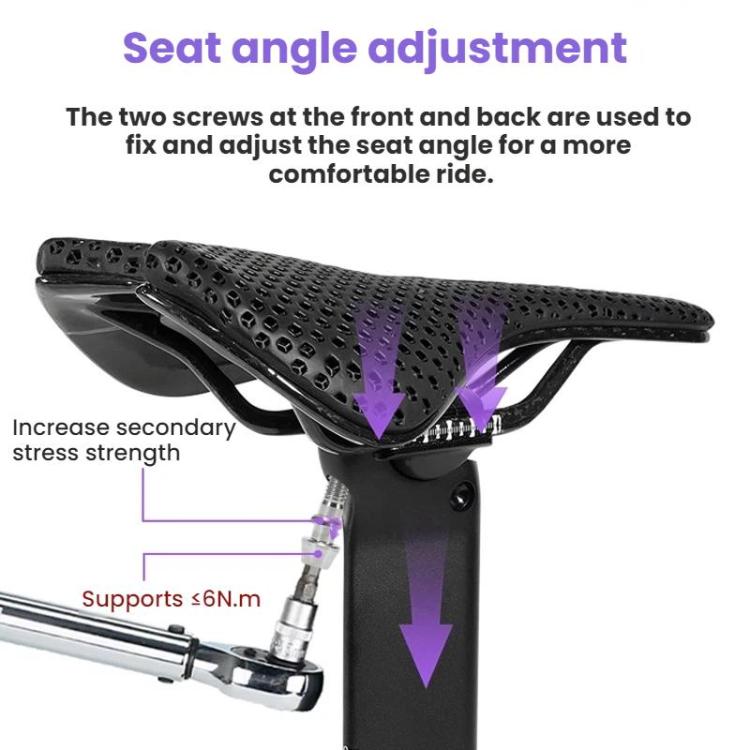 Carbon fiber seatpost with seat angle adjustment hardware at the top