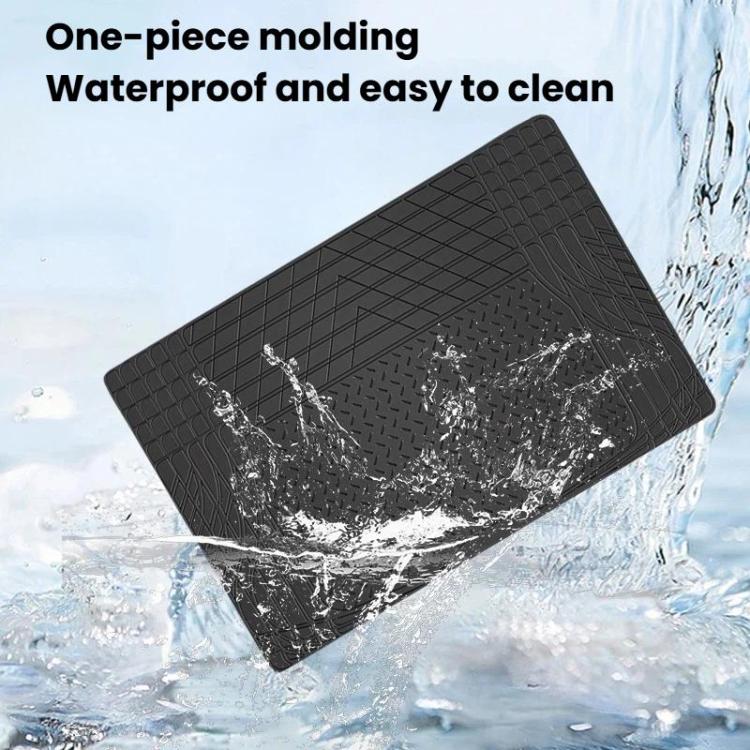 Waterproof one-piece car trunk mat with deep anti-slip texture