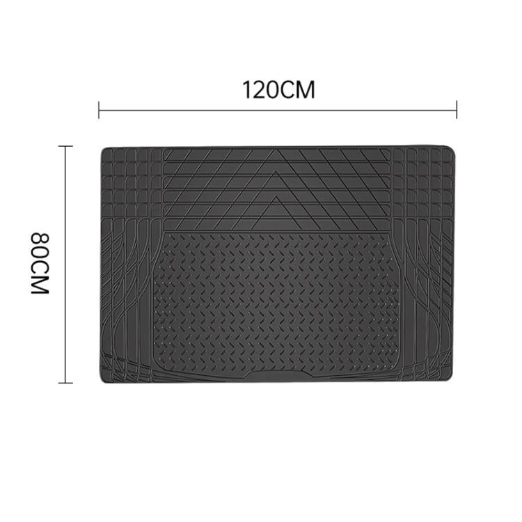Car trunk mat dimensions shown: 120 cm wide and 80 cm long in dark gray