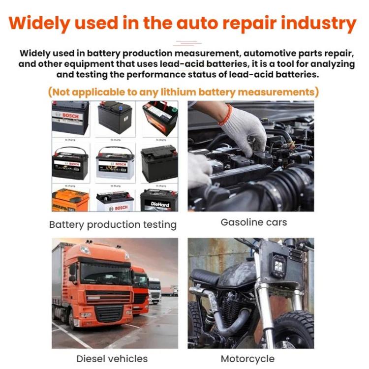 Handheld car battery performance tester for lead-acid battery testing
