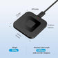 Compact black square card reader with card slot and attached USB cable
