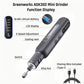 Cordless mini grinder with LCD function display, cooling vents, and Type-C charging cord
